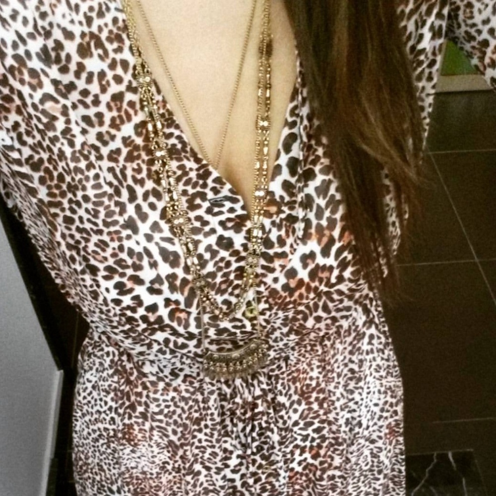 Chiffon leopard print dress.